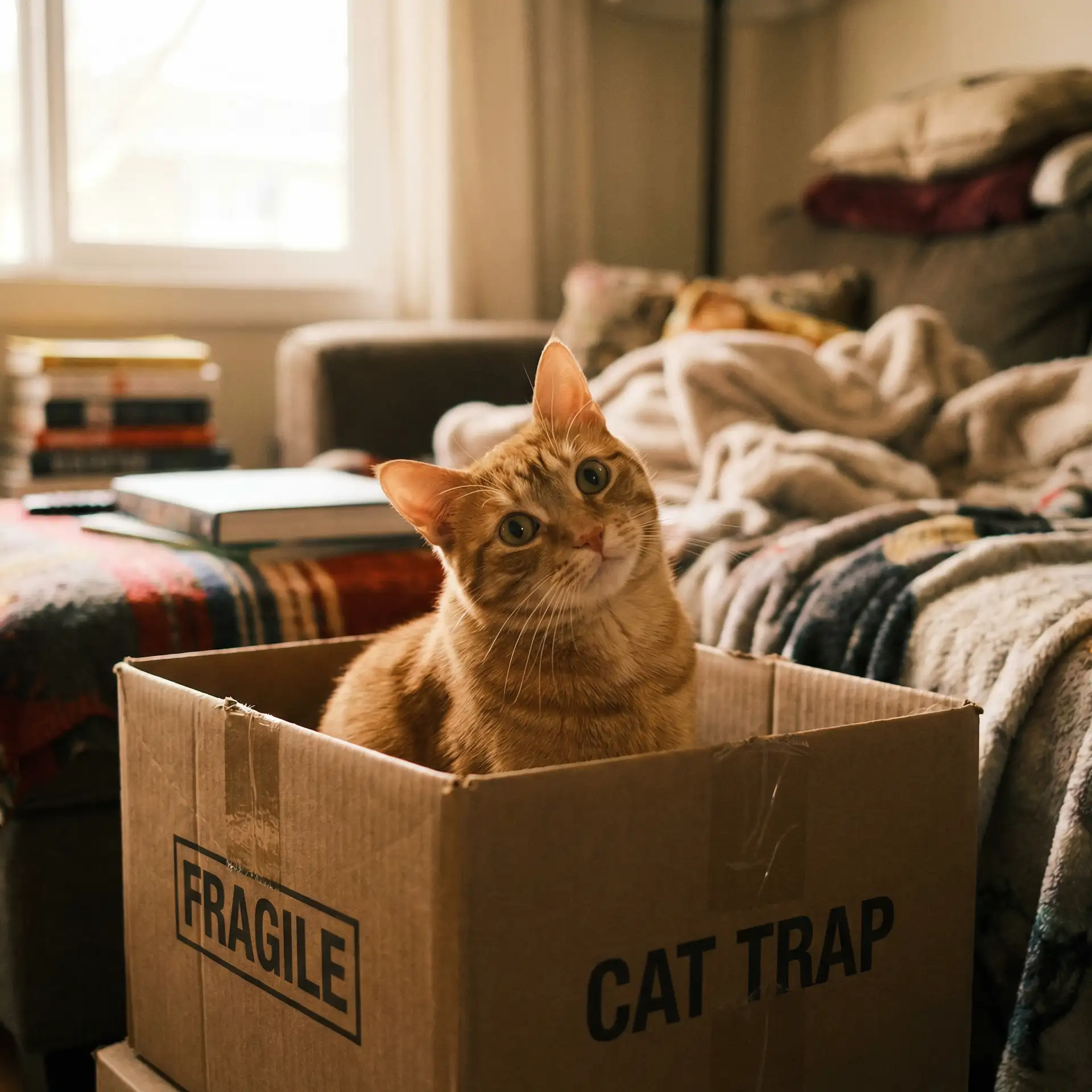 橘猫躲在纸箱里 - 无敌神马影院在线直播